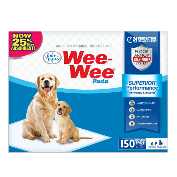 Wee Wee Absorbent Potty Training Dog & Puppy Pads, Pet Pee Pads, Standard 150 Count